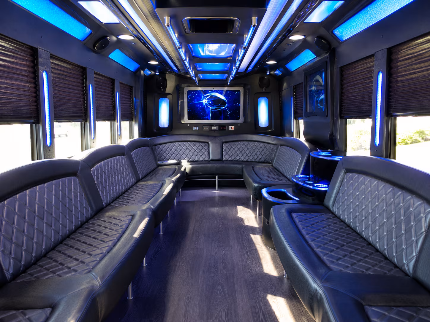 gulfport 28 passenger party bus inside